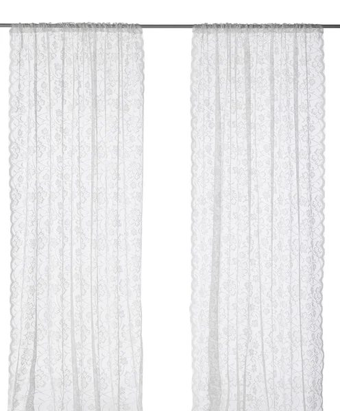Classic translucent white curtain with floral pattern