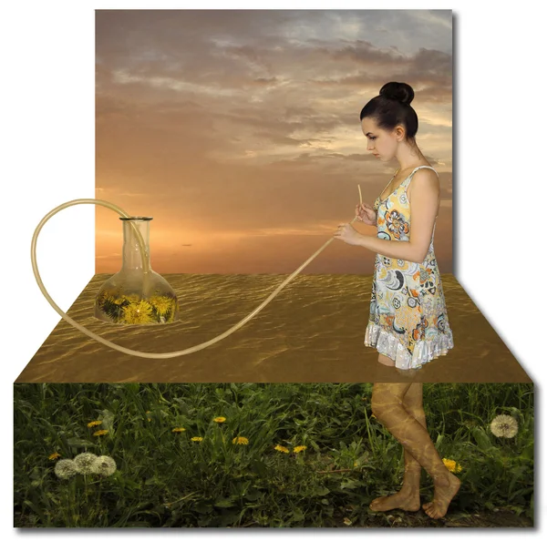 A girl and dandelion wine.