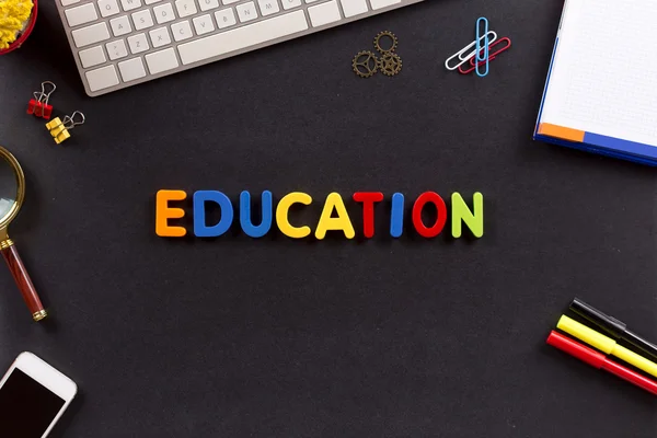 Education concept with colorful letters