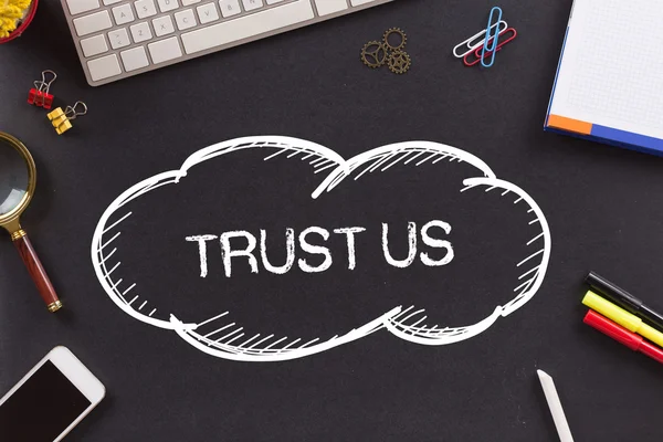 TRUST US text  written