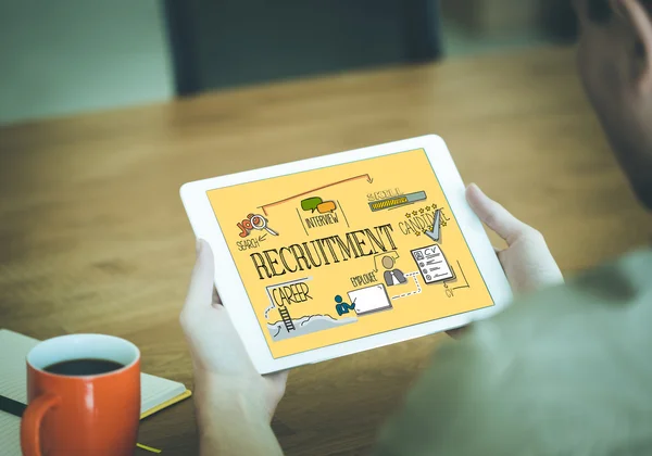 Recruitment Concept on Tablet PC Screen