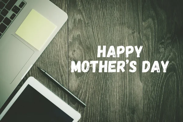 HAPPY MOTHER\'S DAY text on desk