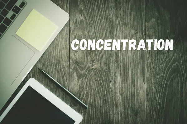 CONCENTRATION  text on desk