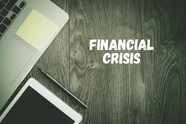 FINANCIAL CRISIS  text on desk