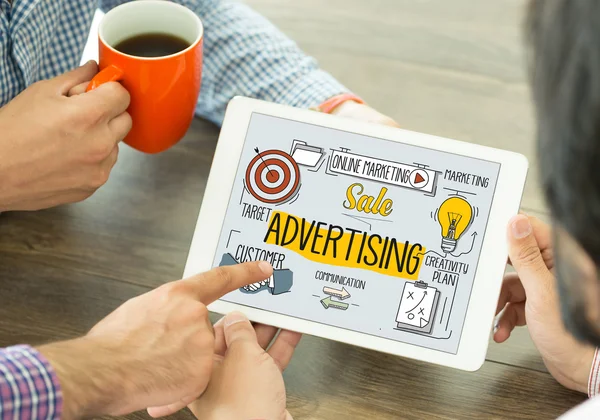 ADVERTISING concept on a screen