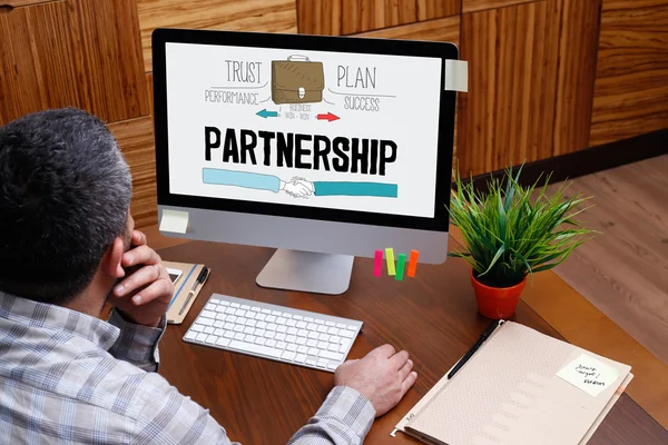 Partnership word on screen