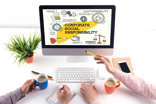 CORPORATE SOCIAL RESPONSIBILITY text on screen