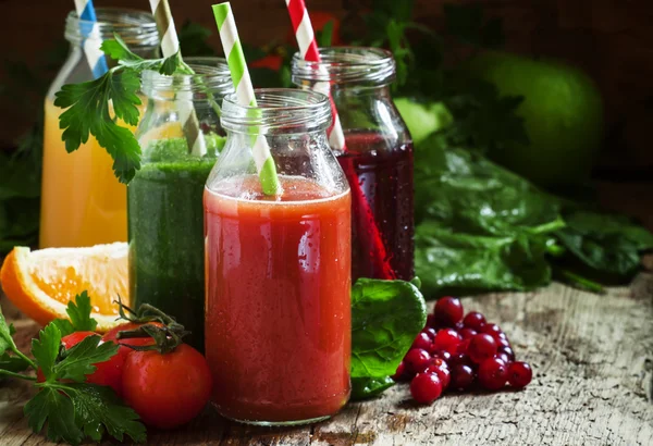 Set of fruit and vegetable juices