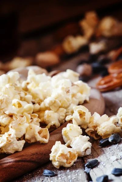Salty popcorn - snack to beer or cola