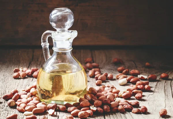 Peanut oil in a glass jar