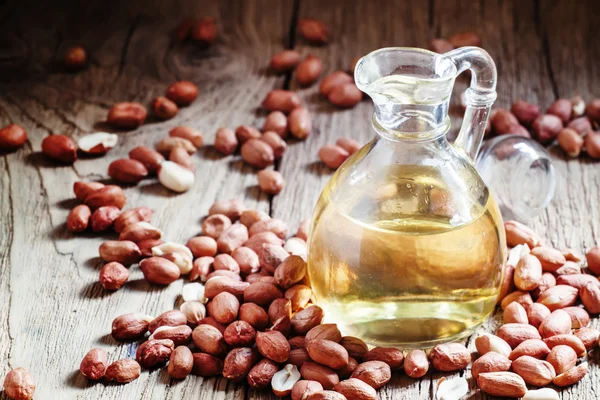 Peanut oil in a glass jar