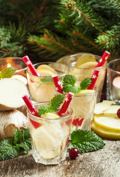 Festive hot ginger lemon drink