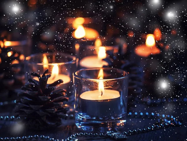 Christmas and New Year\'s background with candles