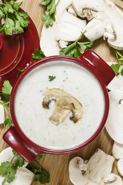 Creamy mushroom soup with mushrooms
