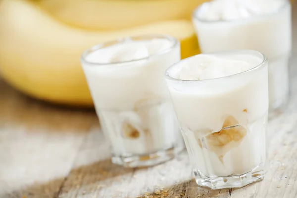 Fresh homemade banana yogurt