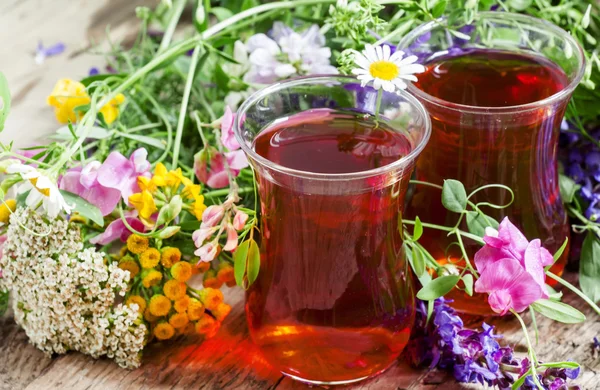 Black tea with  herbs in an authentic Middle Eastern glasses