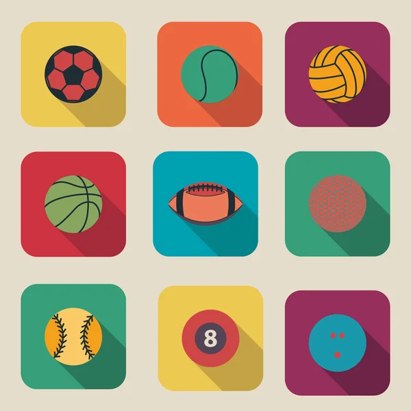 Collection of sport ball icon flat design vector illustration