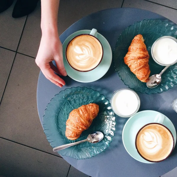 Croissants and cappuccino