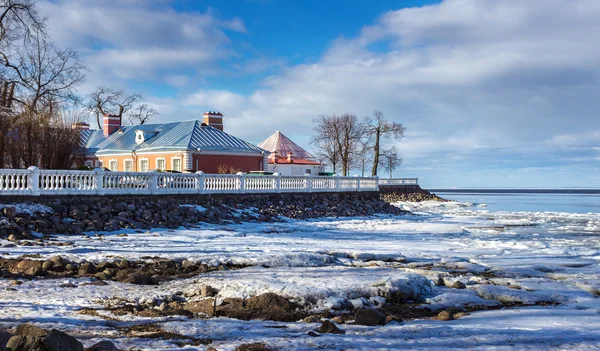 House on the shore of the Baltic Sea. Peterhof