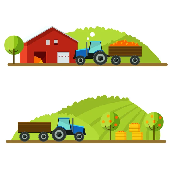 Flat design vector crop illustration.