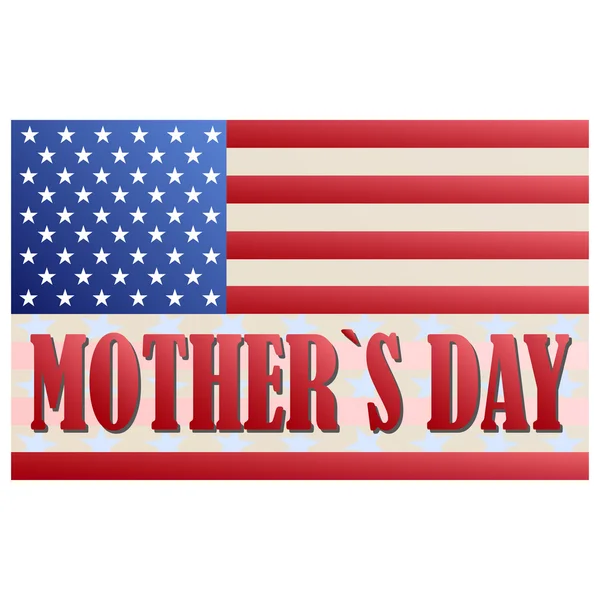 Happy Mothers Day. Festive Holiday typographical stylish vector illustration with American flag and the lettering