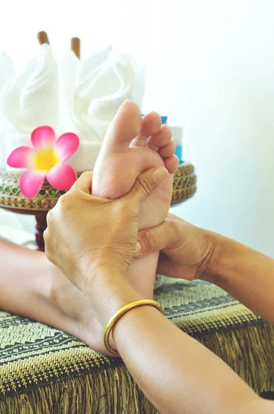 Foot massage at the spa shop