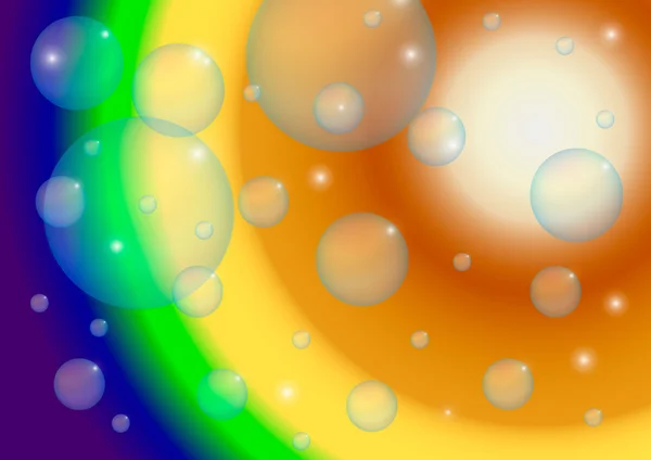Flying to the sun in a rainbow of bubbles