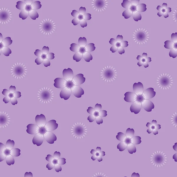 Seamless pattern on purple flowers on purple background