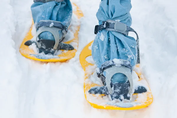 Feet with hiking boots