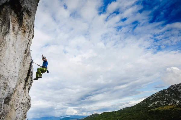 Breakdown on a rock. Climbing in Croatia