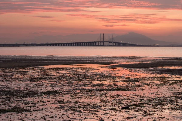 Sunrise by the shore of Penang Bridge, George Town, Penang