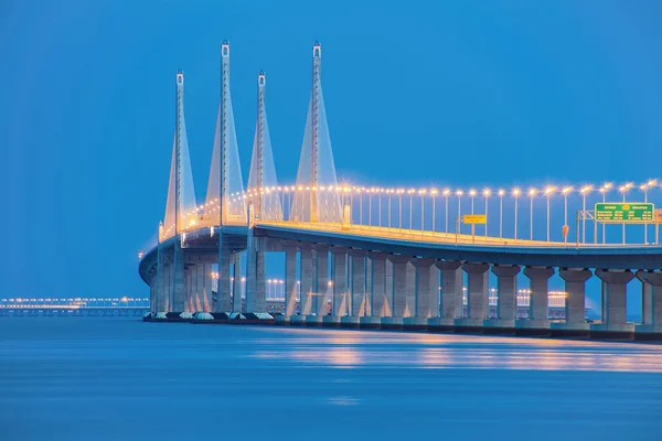 2nd Penang Bridge Night View Light Up, George Town Penang, Malaysia