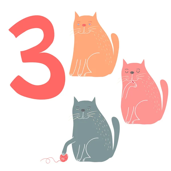 3 cute cats. Easy Learn