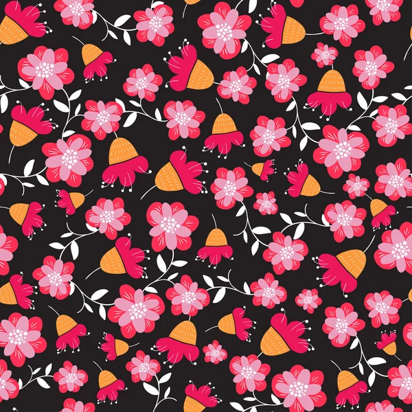 Seamless pattern with cute flowers