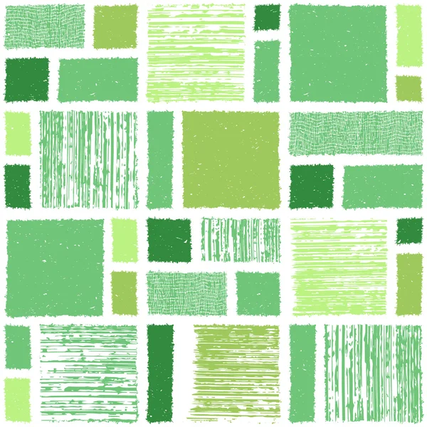 Seamless pattern in green colors with a picture of squares of different sizes, different colors and with different texture.