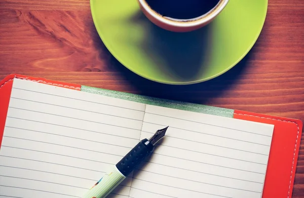 Coffee notebook pen