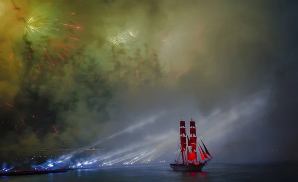 Celebration Scarlet Sails show during the White Nights Festival,