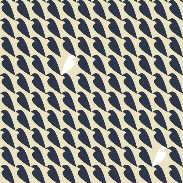 Seamless pattern with white crow among black crows. Dissimilar concept