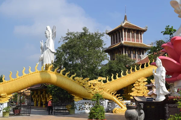 Big statue of Bodhisattva at Buddhist Chau Thoi temple, vietnam