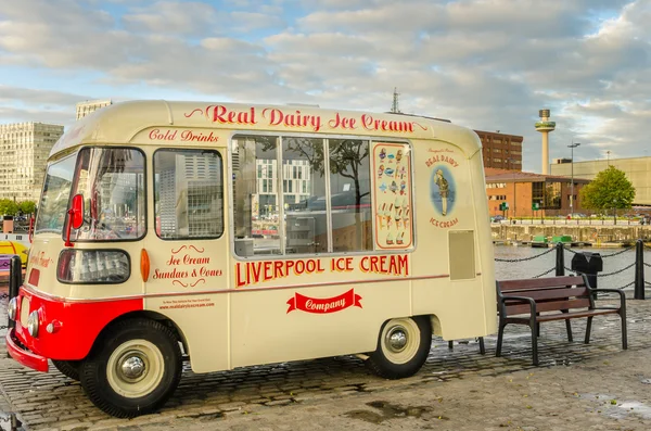 Vintage ice cream van at Albert Dock, Liverpool