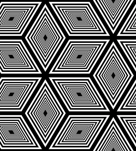 Seamless Black and White Rhombus Pattern. Geometric Abstract Background. Suitable for textile, fabric, packaging and web design.