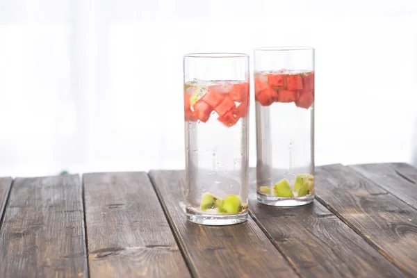 Detox water with watermelon and kiwi