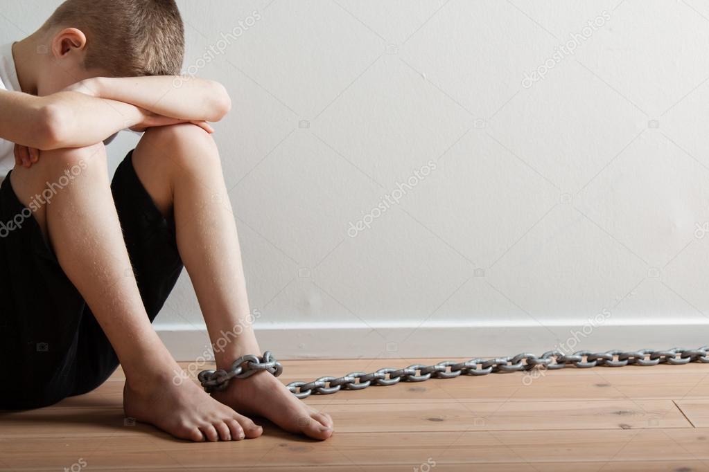 Shoving beads teen slave hates