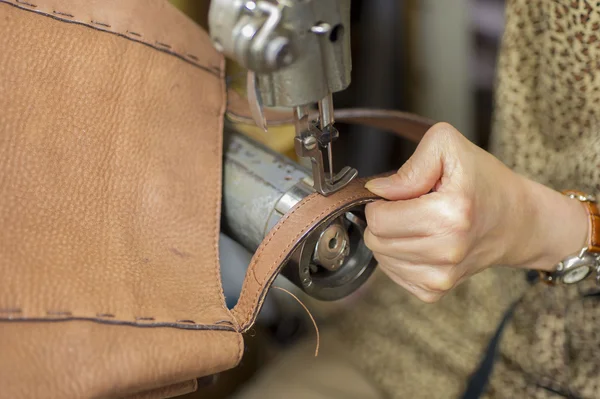 Leather repair in the sewing machine
