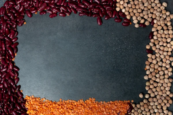 Group of beans and  lentils