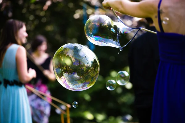 Rainbow bubbles from the bubble blower