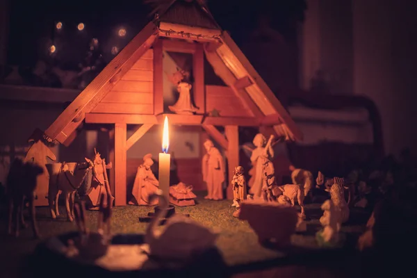 Christmas Manger scene and figurines vintage retro