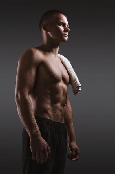 Healthy muscular young man.  Sport portrait.