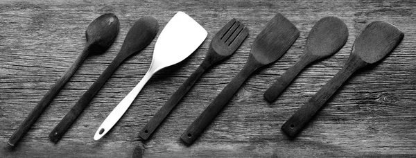 Vintage kitchen spatulas an spoons country board