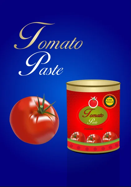 番茄粘贴包装设计,番茄酱,食物,海报 - 图库矢量
